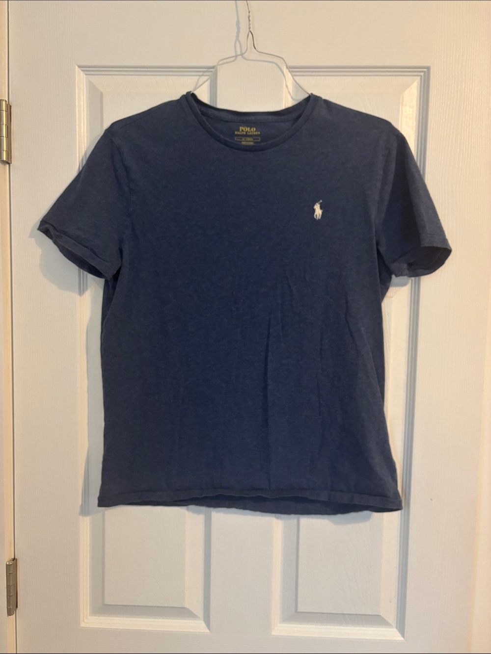 Polo by Ralph Lauren Heathered Navy Tee with Yellow Print